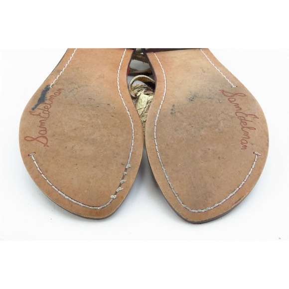Sam Edelman Sz 5.5 M Brown Thong Leather Women Sandals Gigi - Picture 7 of 8